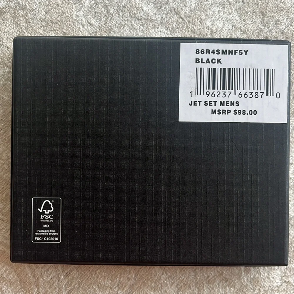 Brand New Michael Kors Genuine Leather Jet Set Mens Black Slim Bifold Wallet